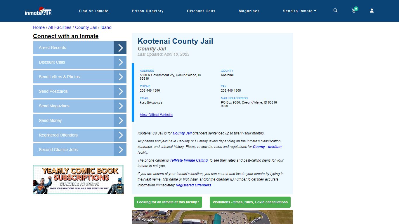 Kootenai County Jail - Inmate Locator - Coeur d'Alene, ID