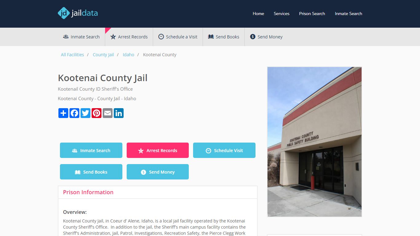 Kootenai County Jail Inmate Search and Prisoner Info - Coeur d'Alene, ID